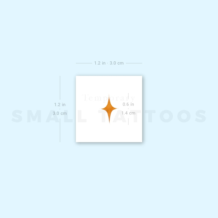 Tatuaje temporal de estrella amarilla diminuta de Zihee (juego de 3)