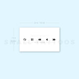 Music Media Controls Temporary Tattoo (Set of 3)