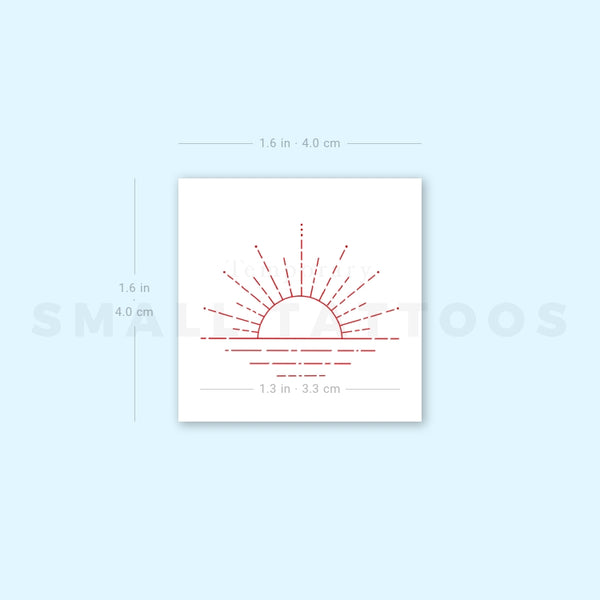 Sunset [Red] by Jakenowicz Temporary Tattoo - Set of 3