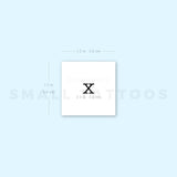 X Uppercase Typewriter Letter Temporary Tattoo (Set of 3)
