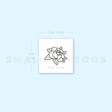 Rose Head Outline Temporary Tattoo (Set of 3)