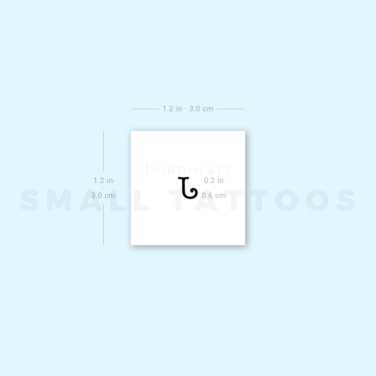 J Uppercase Typewriter Letter Temporary Tattoo (Set of 3)