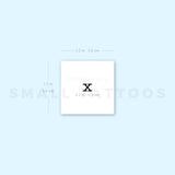 X Lowercase Typewriter Letter Temporary Tattoo (Set of 3)