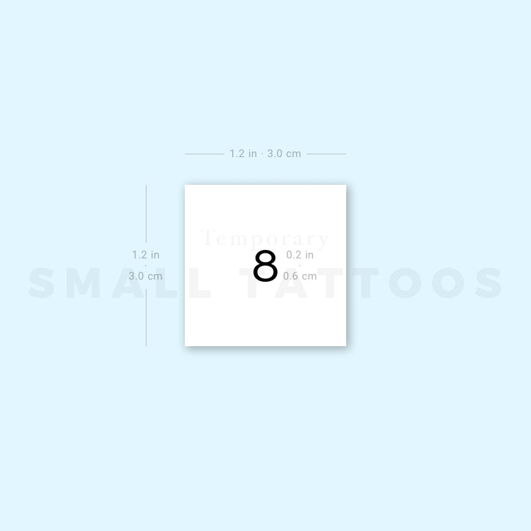 Number 8 Temporary Tattoo (Set of 3)