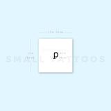 Q Lowercase Typewriter Letter Temporary Tattoo (Set of 3)