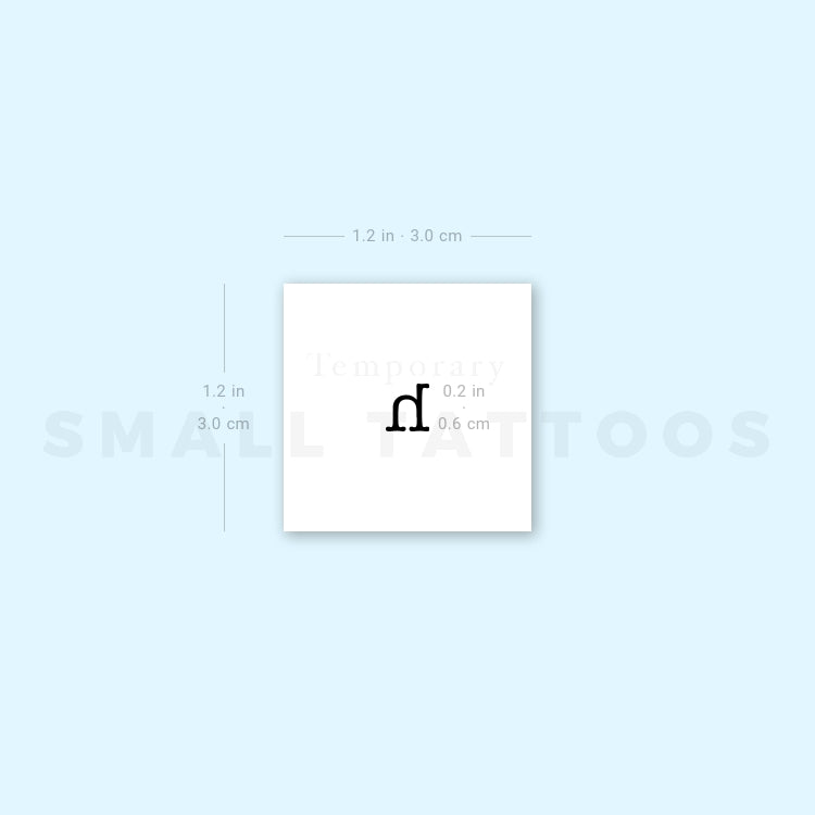 H Lowercase Typewriter Letter Temporary Tattoo (Set of 3)