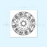 Zodiac Cross Temporary Tattoo (Set of 3)