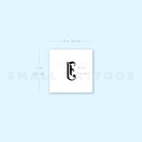 Gothic Style Uppercase J Letter Temporary Tattoo (Set of 3)