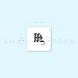 Gothic Style Uppercase M Letter Temporary Tattoo (Set of 3)