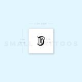 Gothic Style Uppercase T Letter Temporary Tattoo (Set of 3)