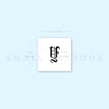 Gothic Style Uppercase Y Letter Temporary Tattoo (Set of 3)