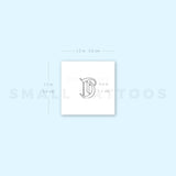 Old English T Letter Temporary Tattoo (Set of 3)