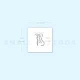 Old English F Letter Temporary Tattoo (Set of 3)