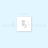 Old English I Letter Temporary Tattoo (Set of 3)