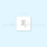 Old English U Letter Temporary Tattoo (Set of 3)