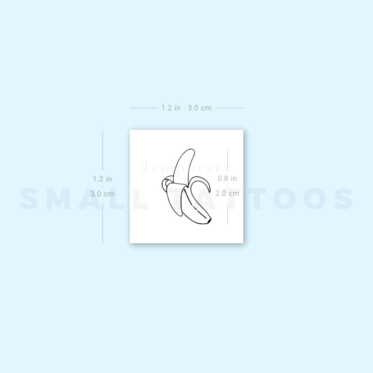 Fine Line Banana Temporary Tattoo (Set of 3)
