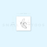 Fine Line Banana Temporary Tattoo (Set of 3)