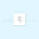 Old English L Letter Temporary Tattoo (Set of 3)