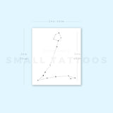 Minimalist Pisces Constellation Temporary Tattoo by Puntuak (Set of 3)