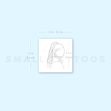 Fine Line Girl With A Pearl Earring Temporary Tattoo (Set of 3)