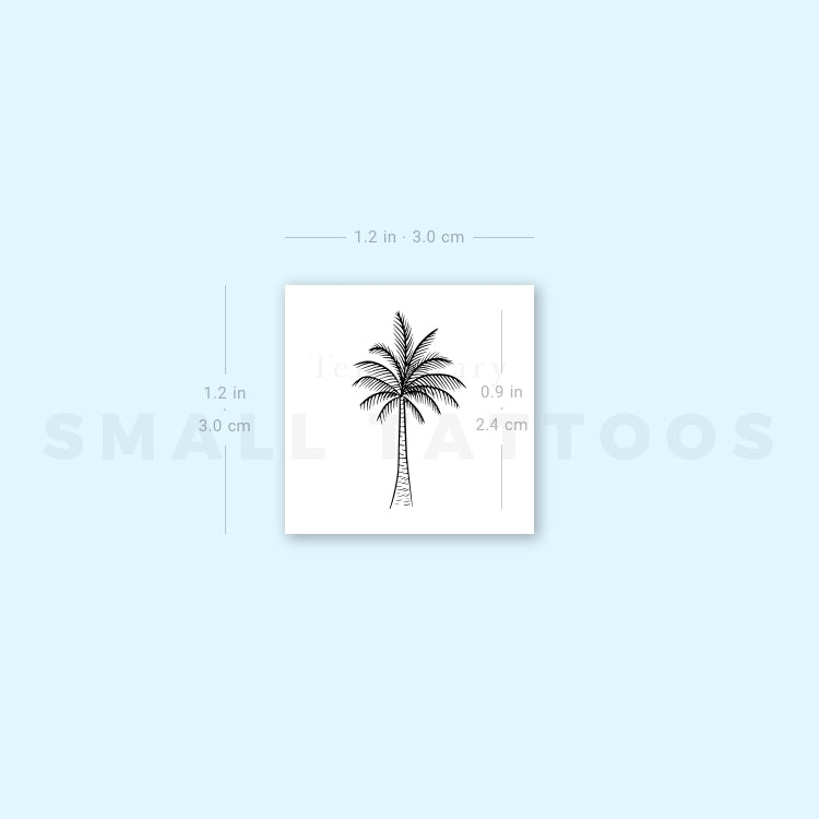 Tatuaje temporal de palmera de línea fina (juego de 3)