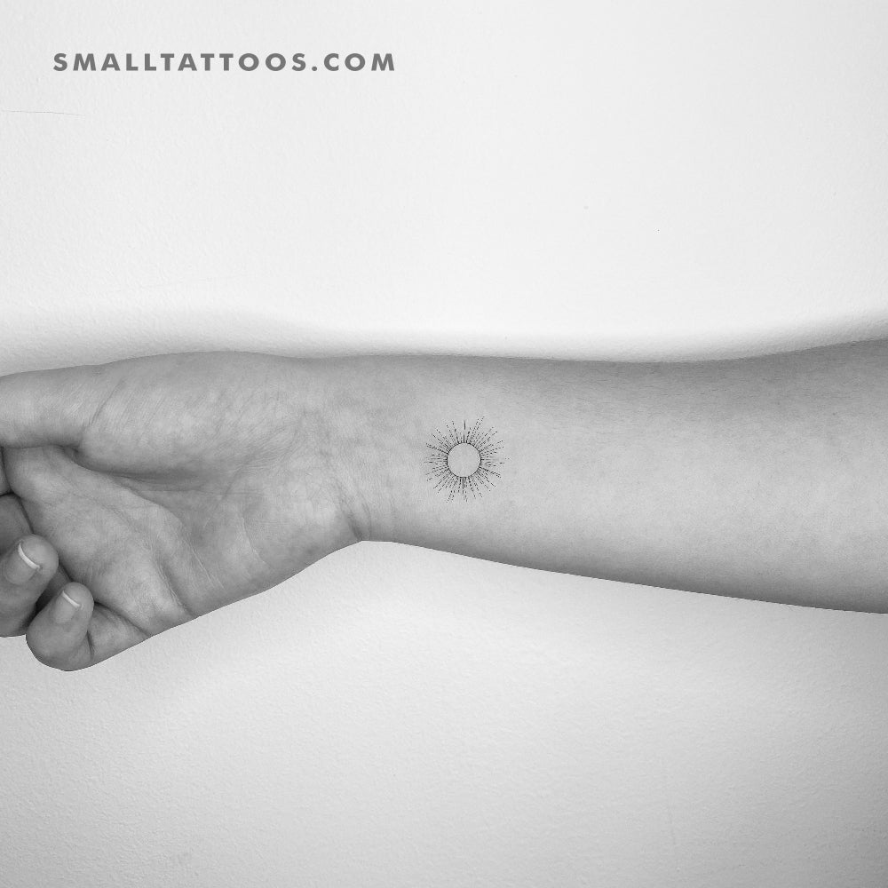 Tatuaje temporal de sol brillante - Juego de 3