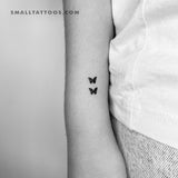 Small Butterfly Couple Temporary Tattoo - Set of 3