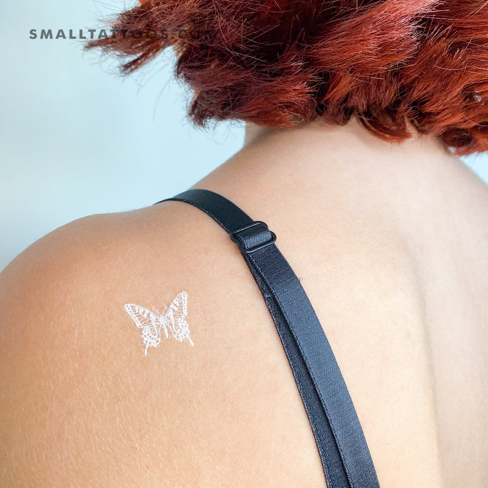 White Butterfly Temporary Tattoo (Set of 3)