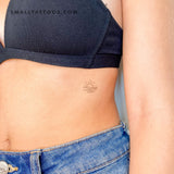 Fine Line Beach Sunset Temporary Tattoo (Set of 3)