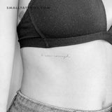 Handwritten Font I Am Enough Temporary Tattoo (Set of 3)