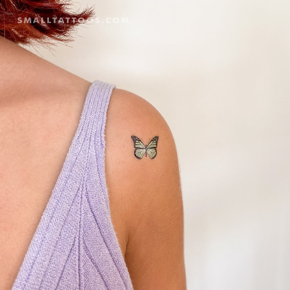 Tatuaje temporal de mariposa verde (juego de 3)