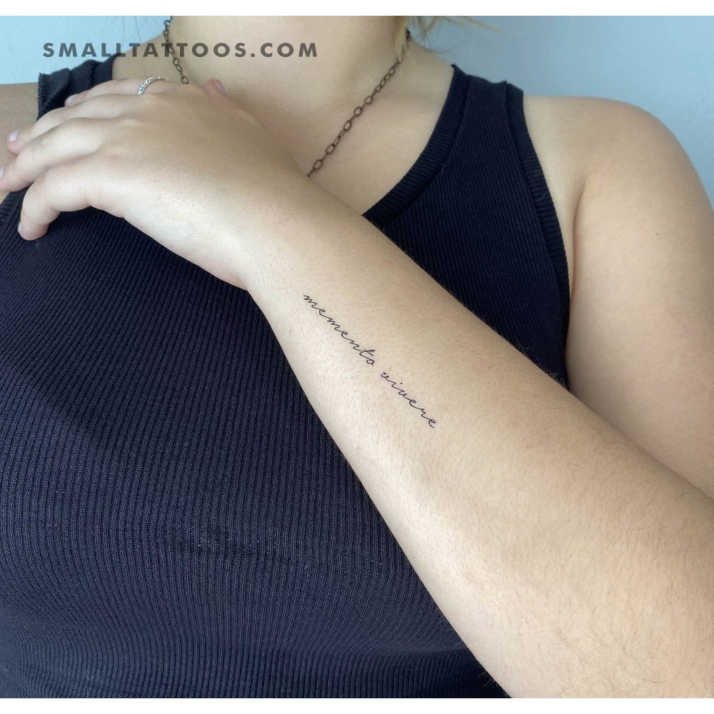 Memento Vivere Temporary Tattoo (Set of 3) Small Tattoos