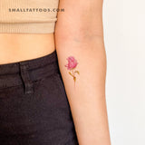 Purple Rose Temporary Tattoo by Mini Lau (Set of 3)