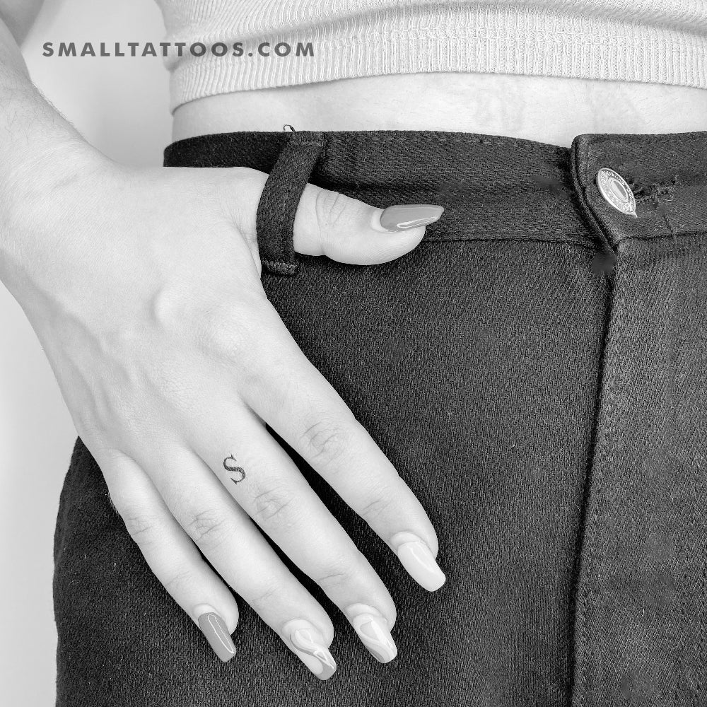 S Uppercase Serif Letter Temporary Tattoo (Set of 3)