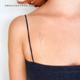 Harmlessberry's Fine Line Flower Bouquet III Temporary Tattoo