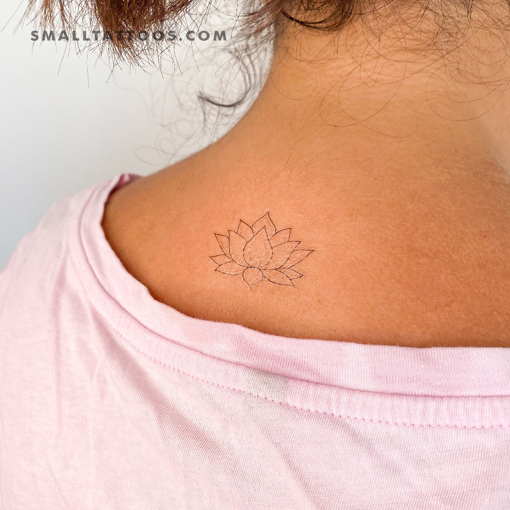 Ornamental Lotus Flower Temporary Tattoo (Set of 3)