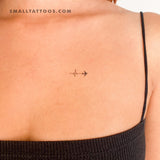 Airplane Heartbeat Temporary Tattoo (Set of 3)
