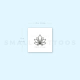 Small Minimalist Lotus Flower Temporary Tattoo (Set of 3)