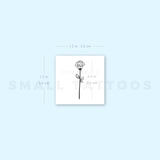 Small Fine line Rose Outline Temporary Tattoo (Set of 3)