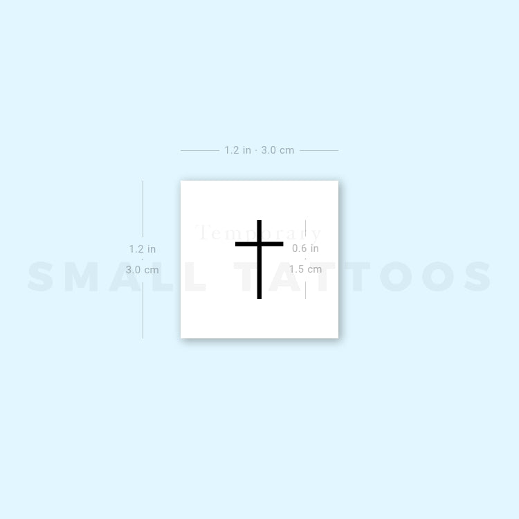 Tatuaje temporal de cruz minimalista (juego de 3)