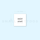 Small Kiss Here Temporary Tattoo (Set of 3)