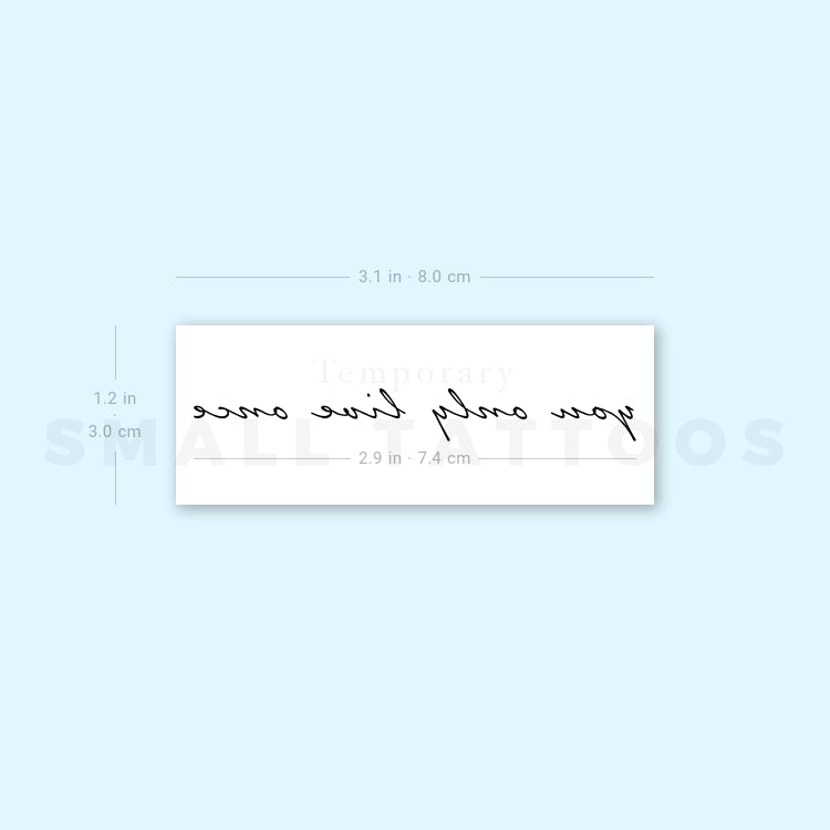 You Only Live Once Temporary Tattoo (Set of 3)