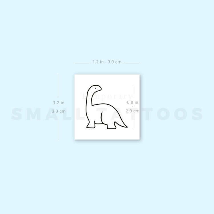 Tatuaje temporal de dinosaurio Diplodocus (juego de 3)