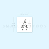Minimalist Fire Flame Temporary Tattoo (Set of 3)