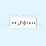 Fine Line Solar System Temporary Tattoo (Set of 3)