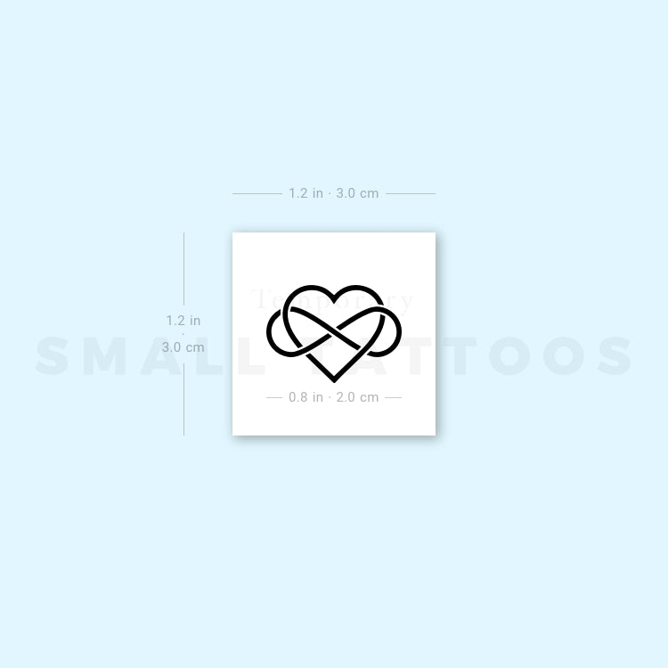 Tatuaje temporal de corazón e infinito (juego de 3)