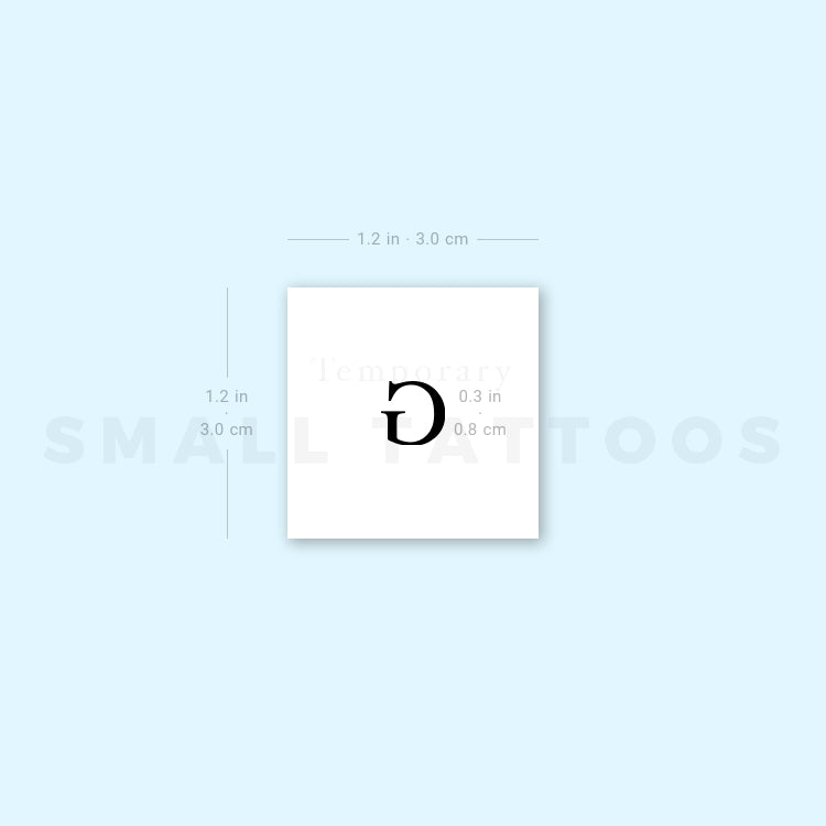G Uppercase Serif Letter Temporary Tattoo (Set of 3)