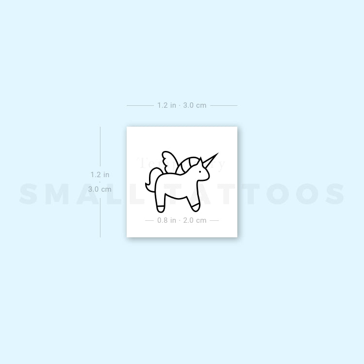 Minimalist Unicorn Temporary Tattoo (Set of 3)