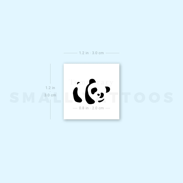 Tatuaje temporal de oso panda (juego de 3)