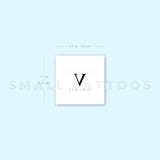 V Uppercase Serif Letter Temporary Tattoo (Set of 3)